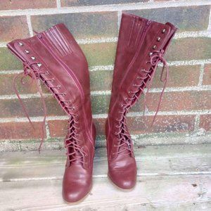 Francesca's cowboy boots women's burgundy 7